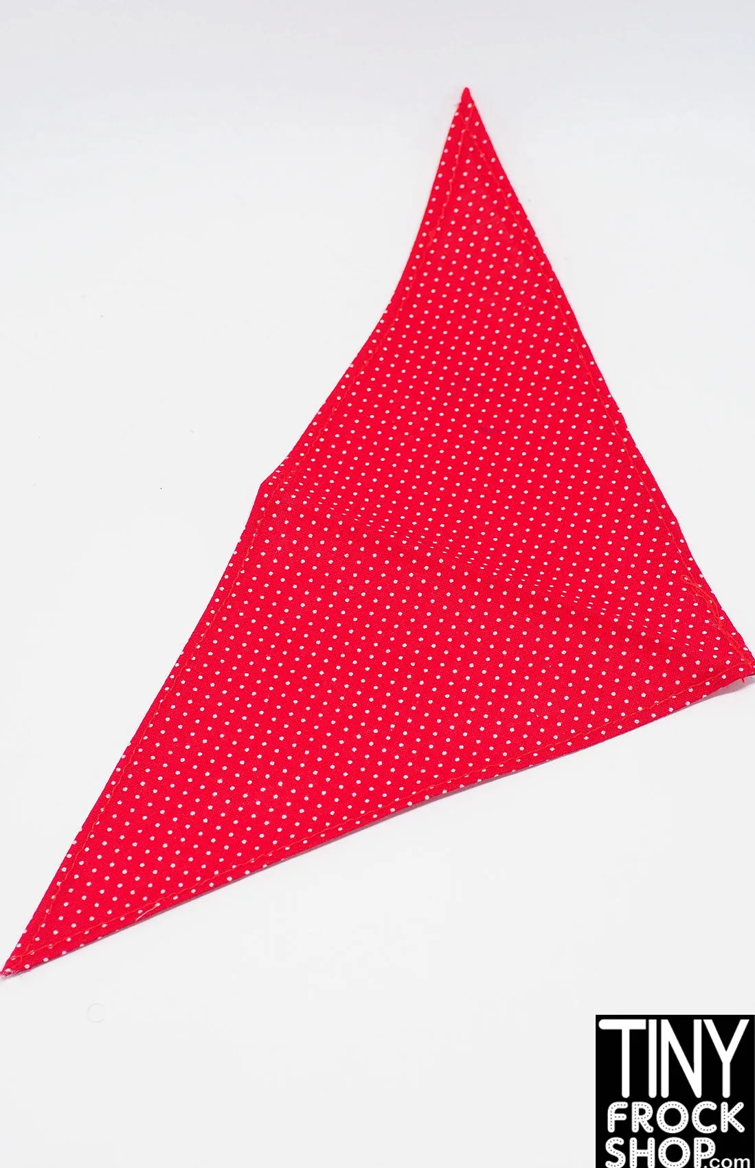 12" Fashion Doll Red Mini Dot Triangle Scarf by Pam Maness