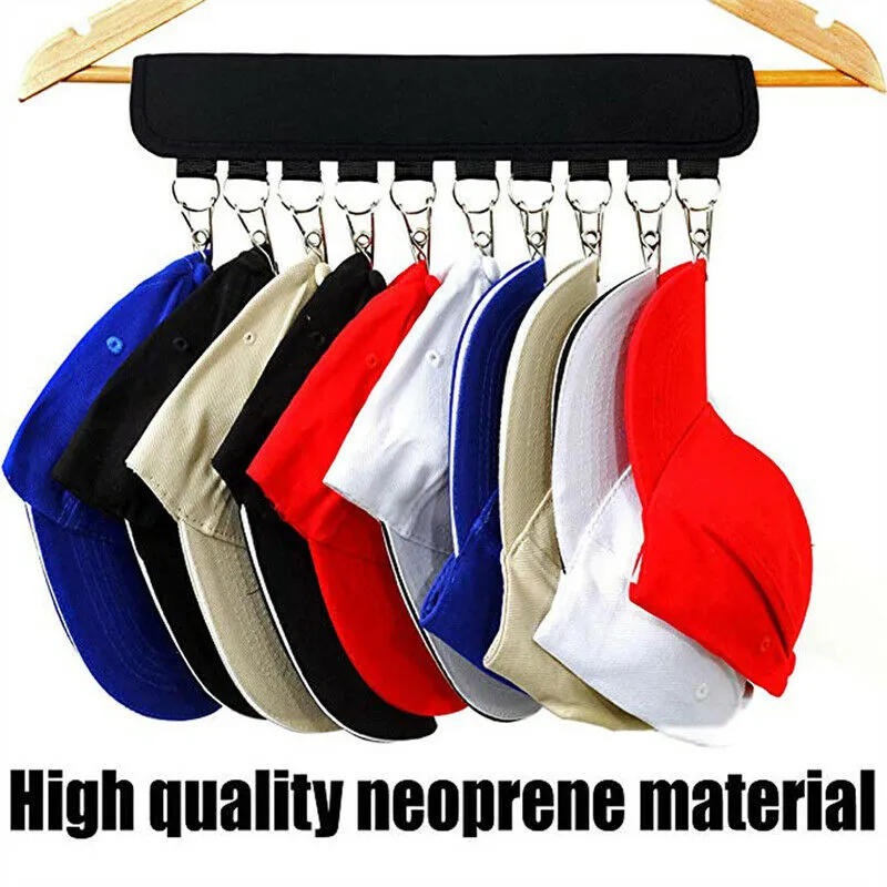2X 10 Clips Door Cap Rack | Baseball Hat Holder | Closet Hanger Storage Organizer