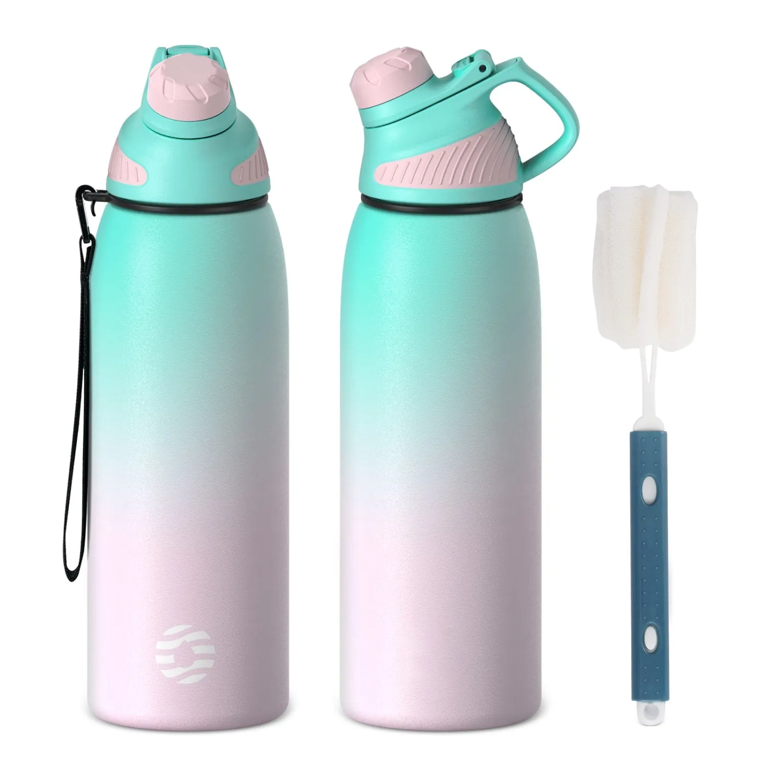 34 oz Stainless Steel Insulated Water Bottle With Spout With Magnetic Cup