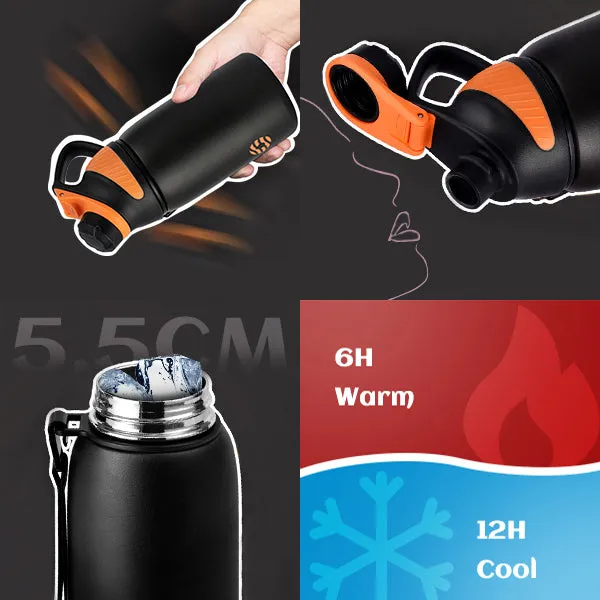 34 oz Stainless Steel Insulated Water Bottle With Spout With Magnetic Cup