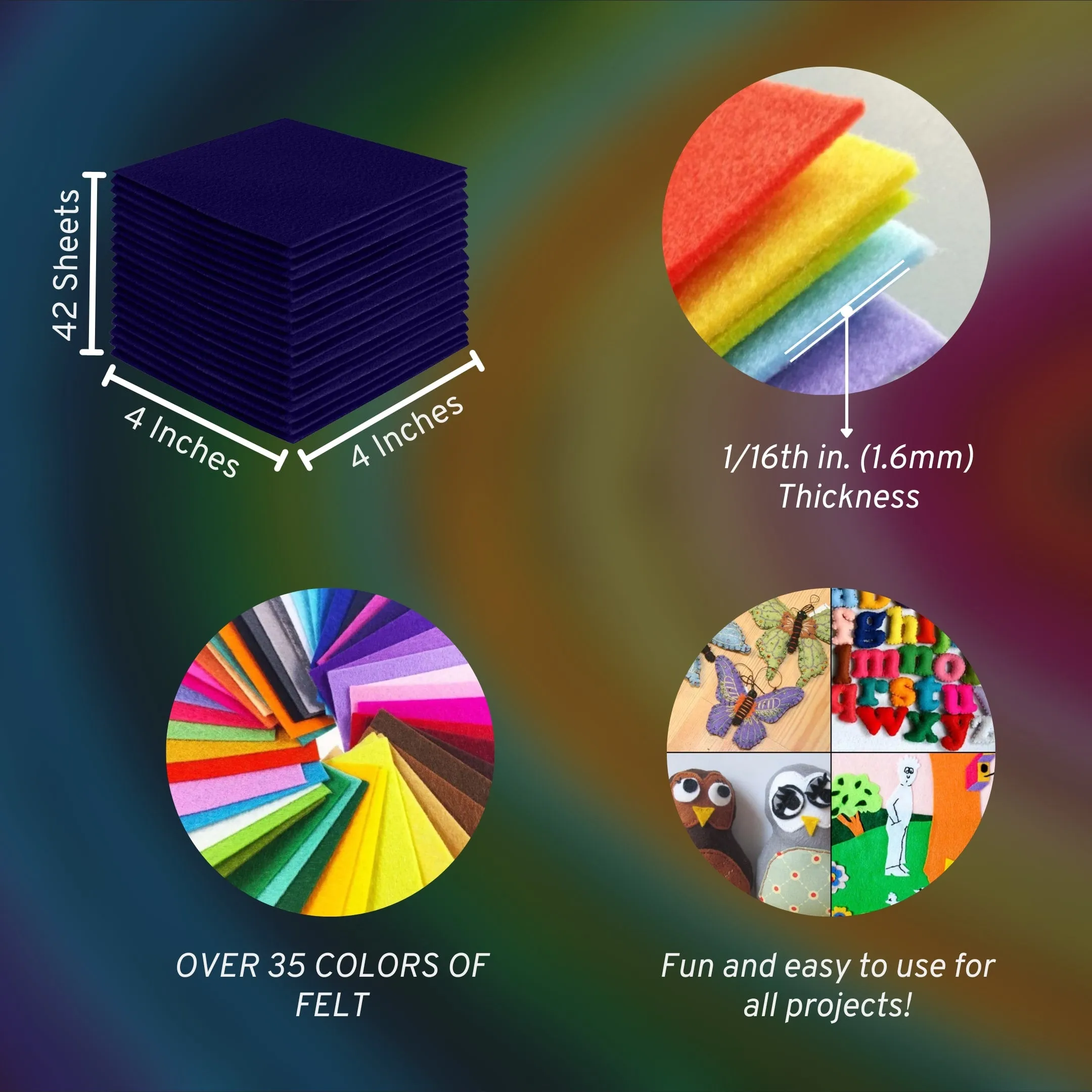 Acrylic Felt Craft Sheet Packs | Navy Blue A51