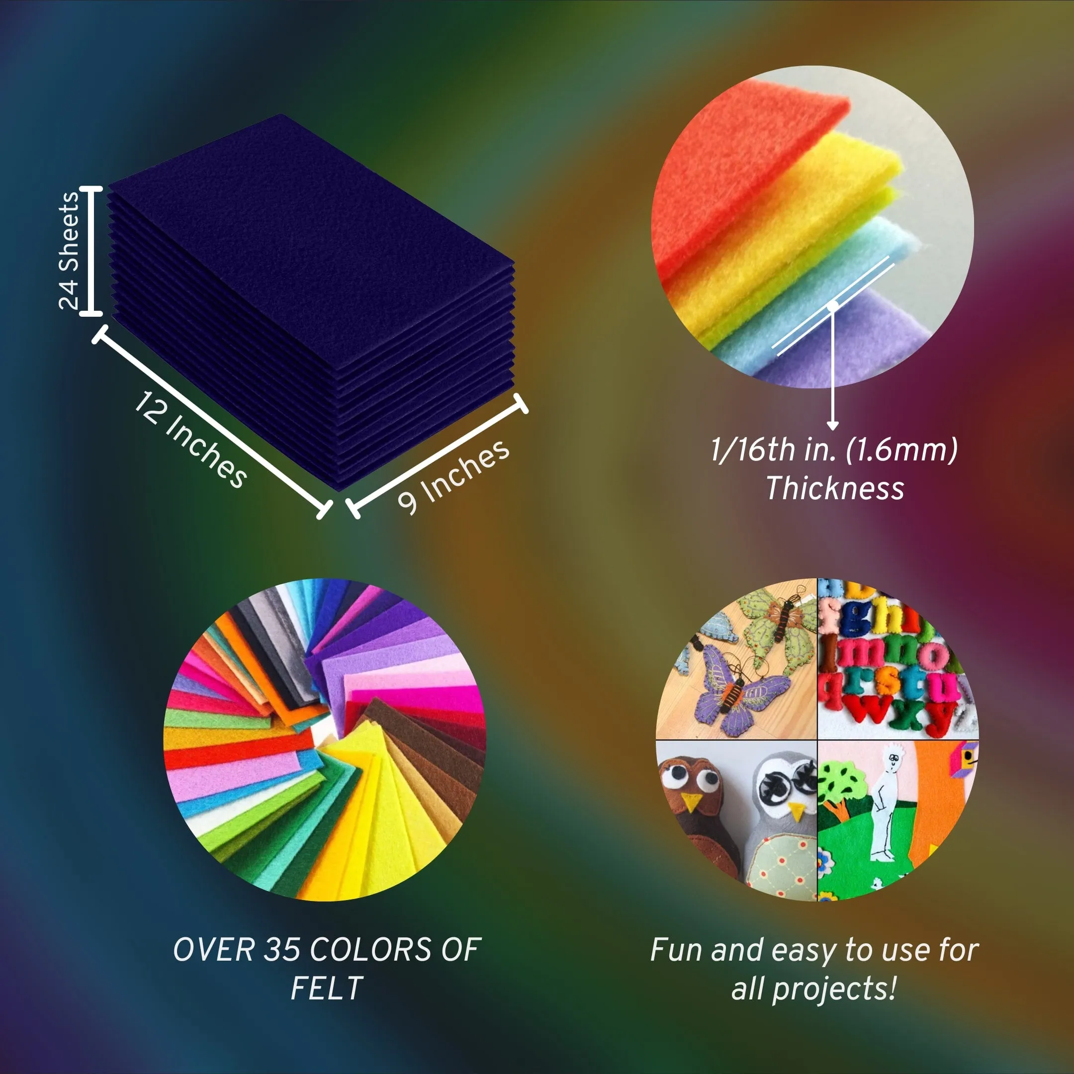 Acrylic Felt Craft Sheet Packs | Navy Blue A51