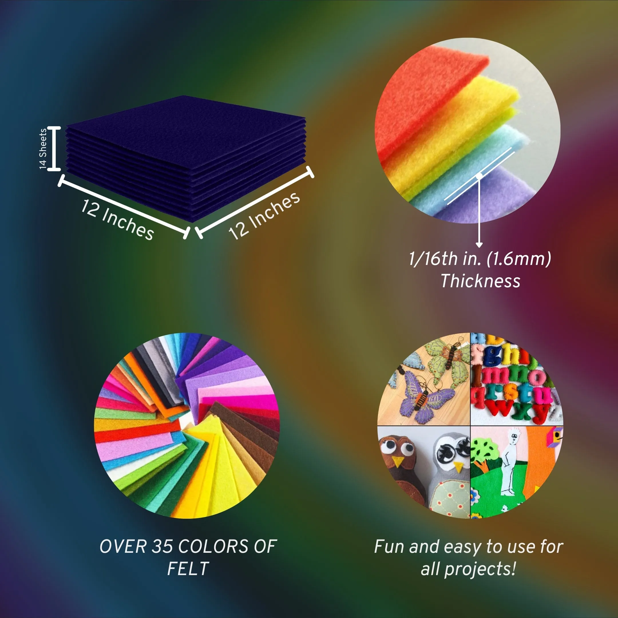 Acrylic Felt Craft Sheet Packs | Navy Blue A51