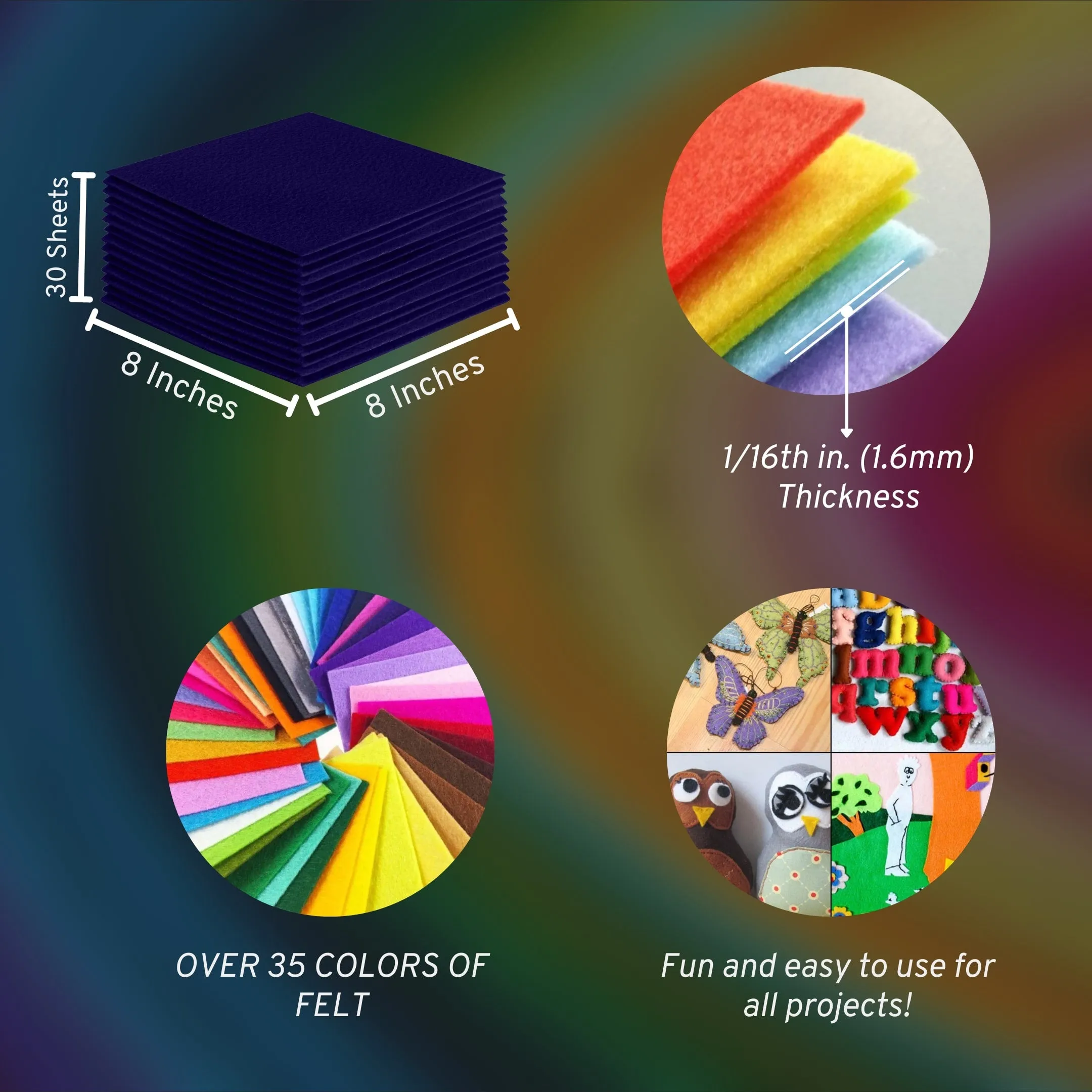 Acrylic Felt Craft Sheet Packs | Navy Blue A51