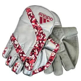 Adidas Pellara 3.0 Wicket Keeping Gloves Silver/Red Adult