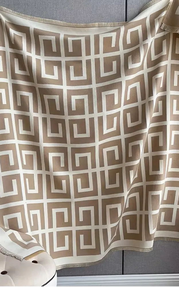 AS529 ABSTRACT PATTERN SQUARE OVERSIZED SCARF