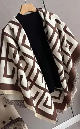 AS529 ABSTRACT PATTERN SQUARE OVERSIZED SCARF
