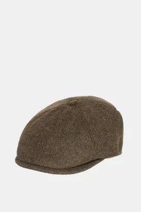 Barbour Claymore Bakerboy Flat Cap (Olive Twill)