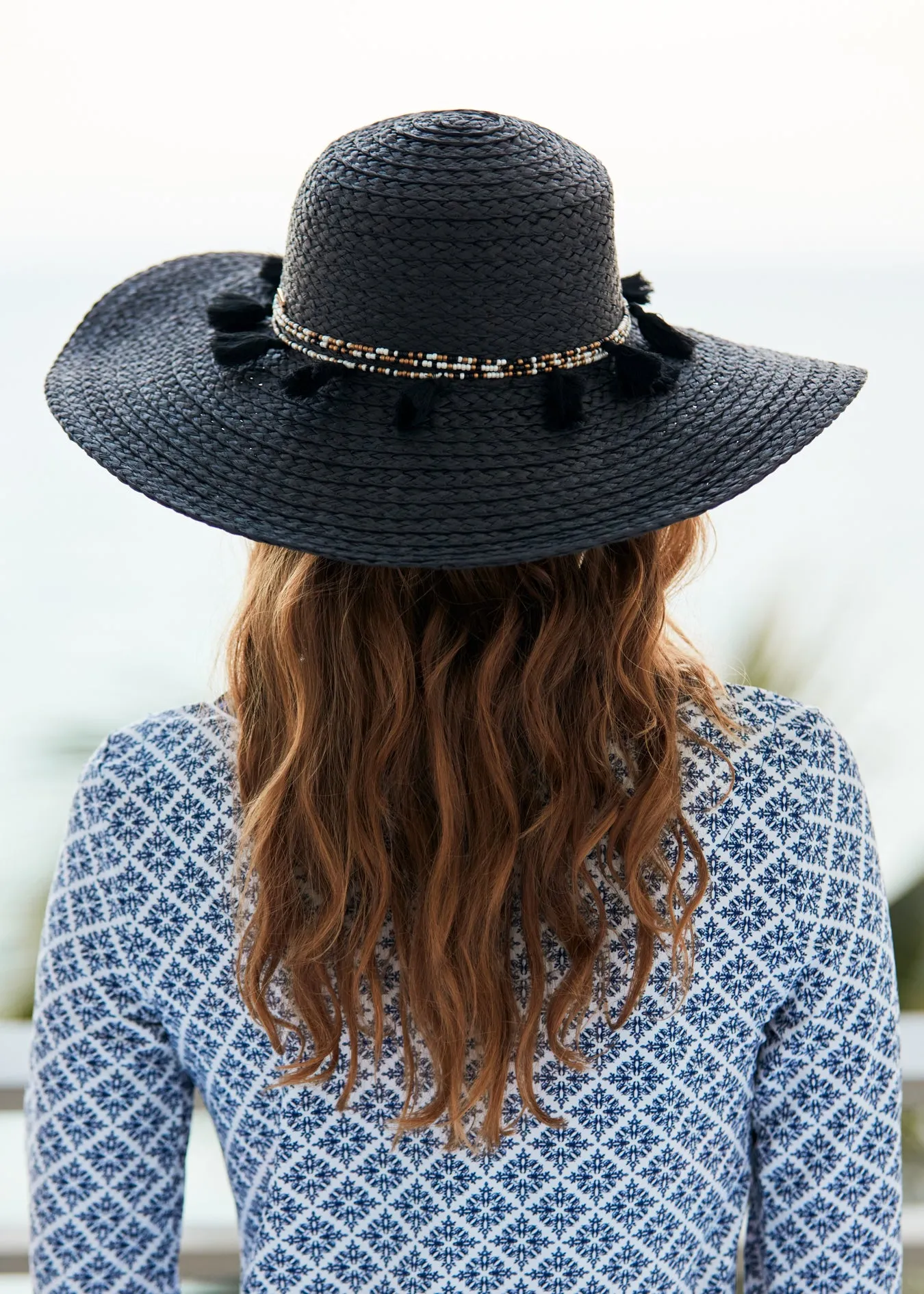 Black Wide Brim Sun Hat