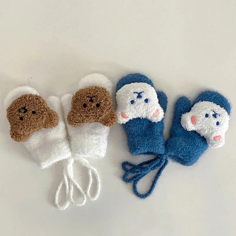 Cartoon Bear Baby Winter Gloves