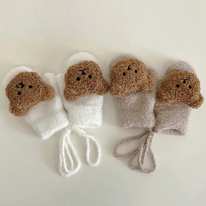 Cartoon Bear Baby Winter Gloves
