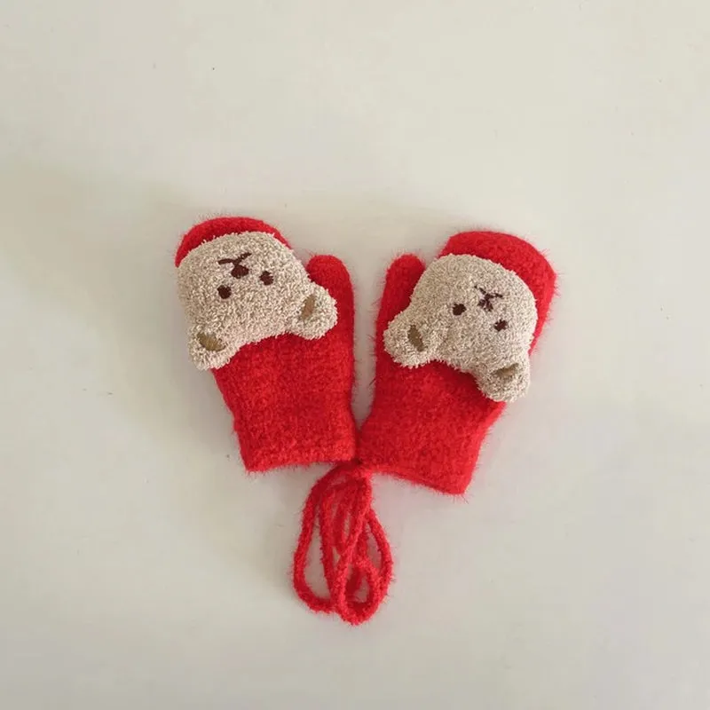 Cartoon Bear Baby Winter Gloves