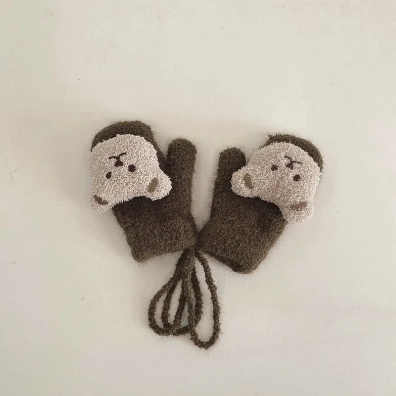 Cartoon Bear Baby Winter Gloves