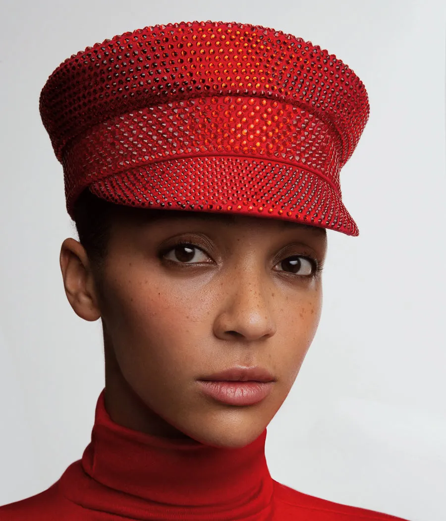 Crystal-embellished Baker Boy Cap