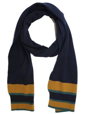 Dolce & Gabbana Scarf Navy Mustard - Wool Men Shawl FINAL SALE