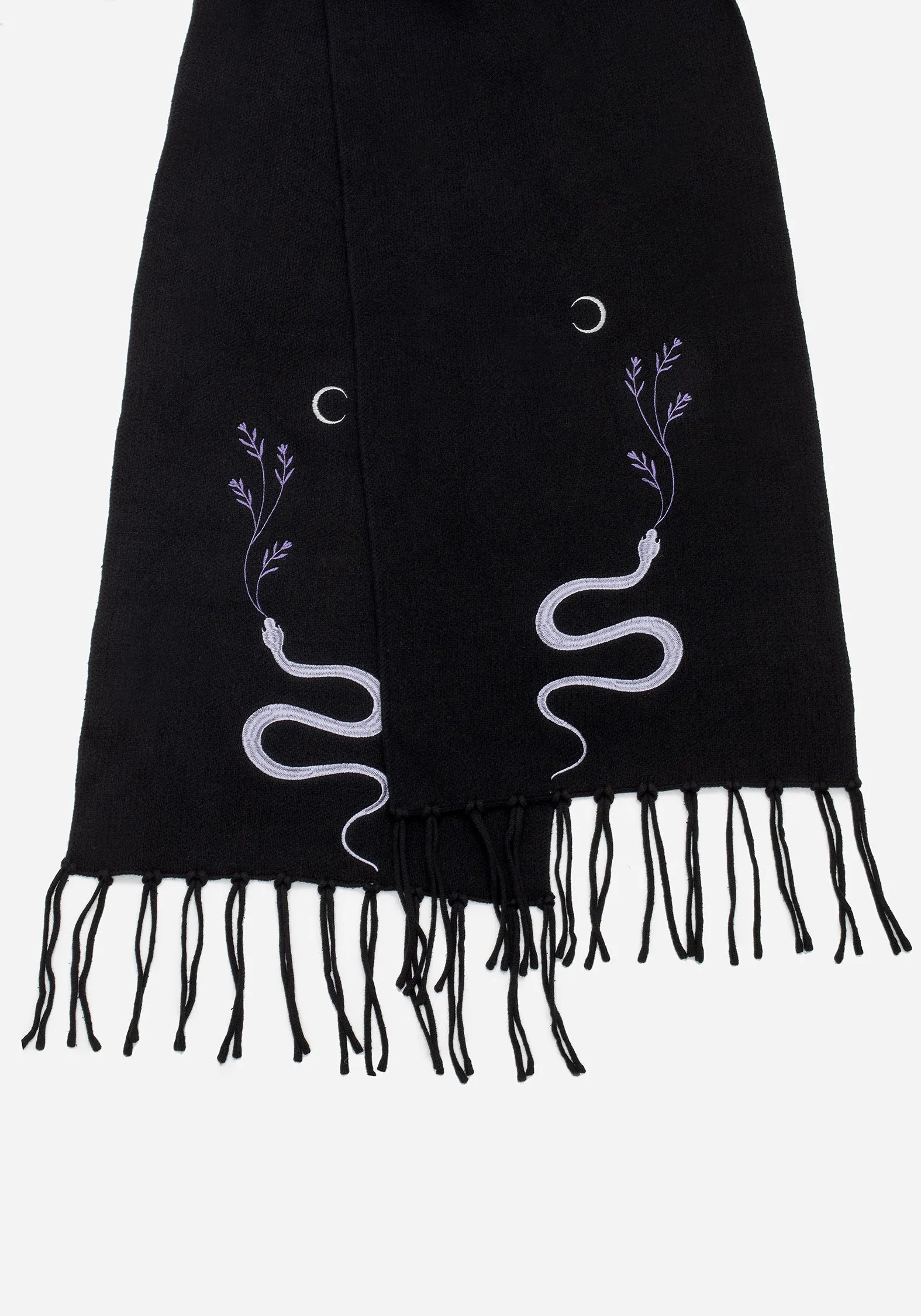 Stylish Dominion Snake Embroidered Scarf - Elegant Fashion Accessory for Chic Outfits