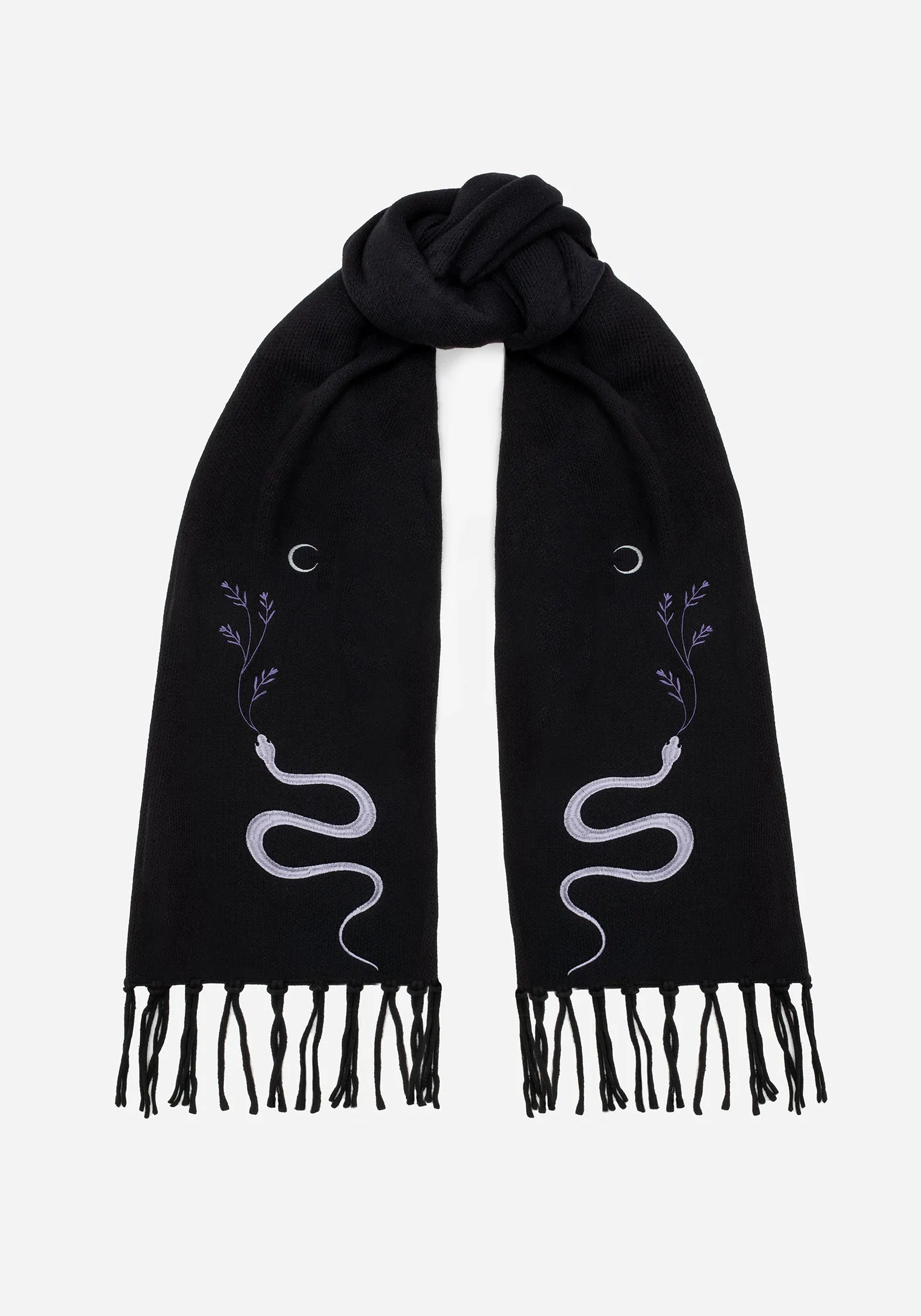 Stylish Dominion Snake Embroidered Scarf - Elegant Fashion Accessory for Chic Outfits