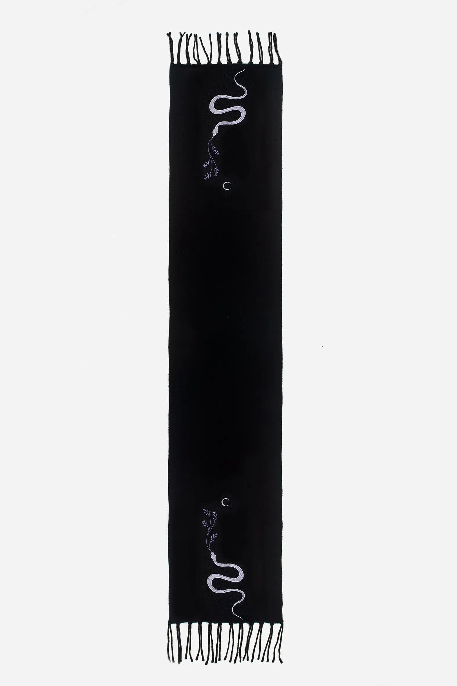 Stylish Dominion Snake Embroidered Scarf - Elegant Fashion Accessory for Chic Outfits