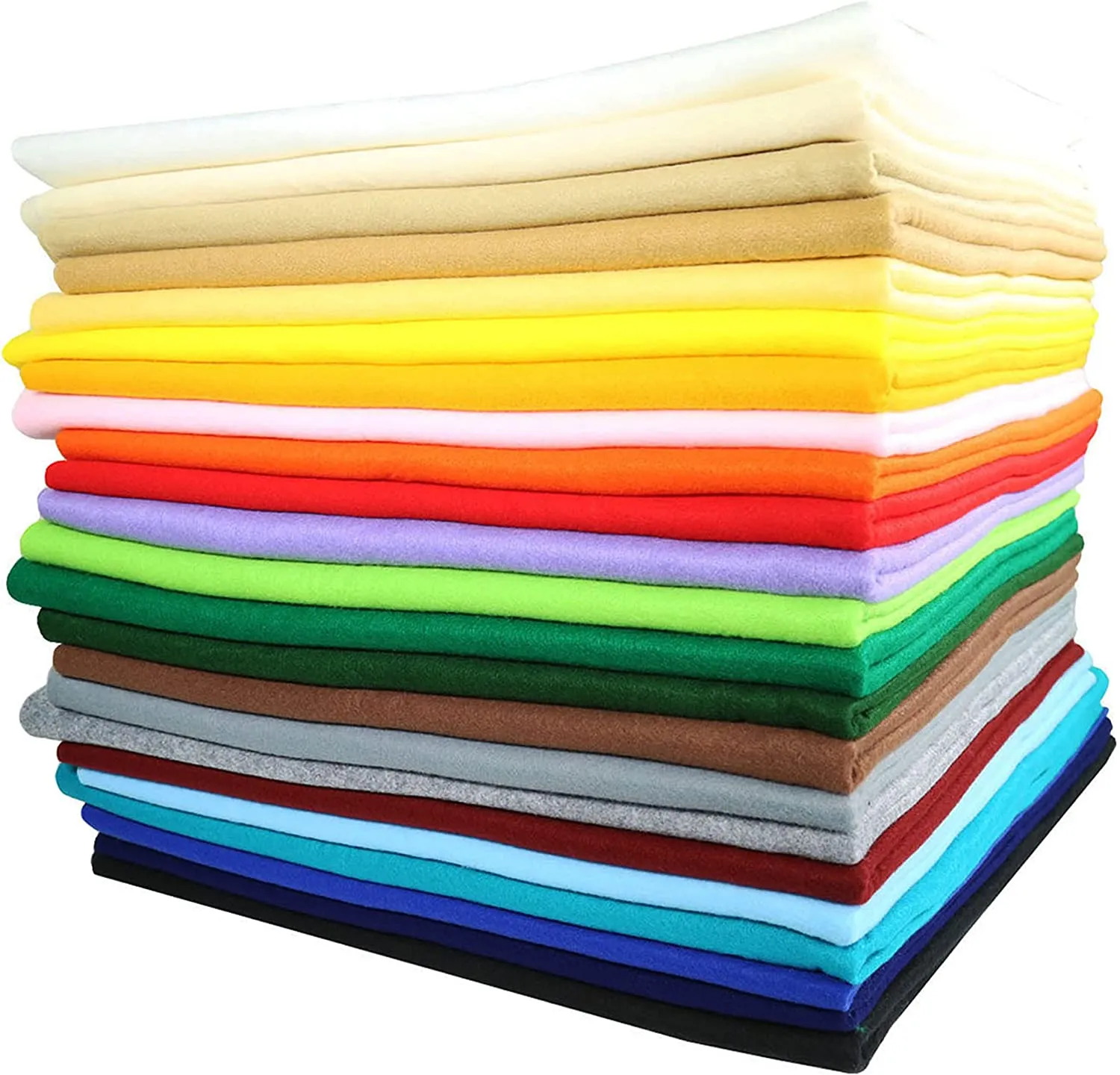 FabricLA 100% Acrylic Felt Fabric - Pre-Cut | 10x10 Inches | 24 Pieces| Multi-Colors
