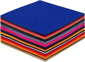 FabricLA 100% Acrylic Felt Fabric - Pre-Cut | 10x10 Inches | 24 Pieces| Multi-Colors