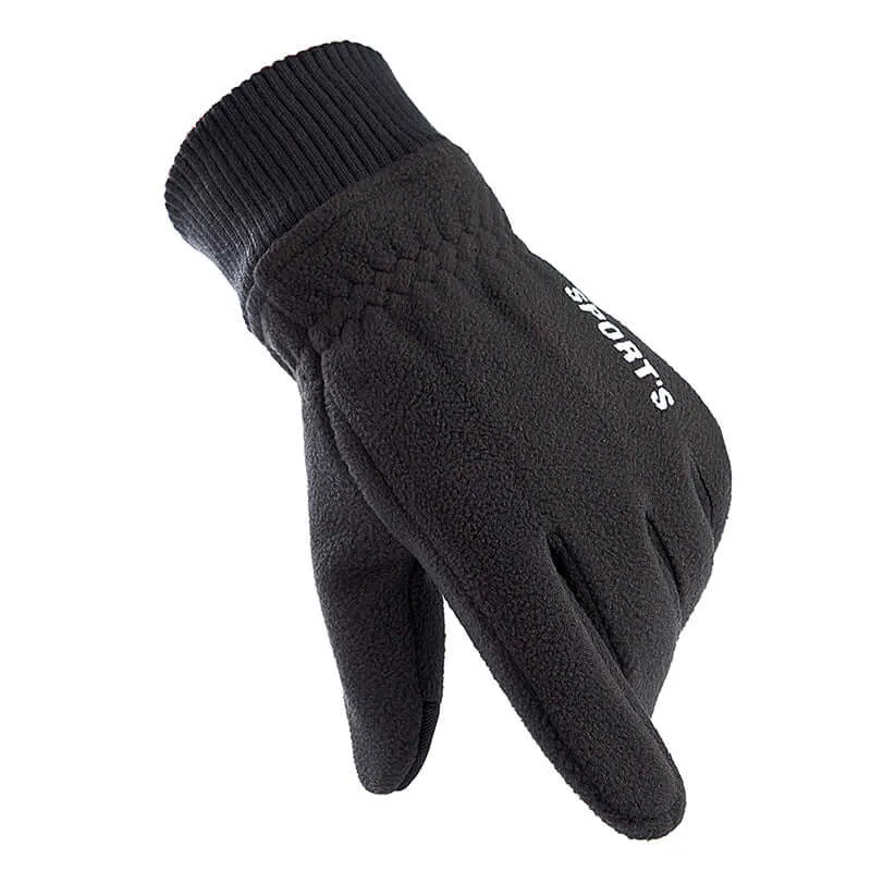 Glove men's winter shaft velvet plus velvet thick warm gloves cycling sports driving anti-slip warm touch screen gloves