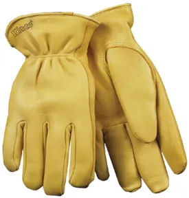 Heatkeep 90HK-L Driver Gloves, Men's, L, 10 in L, Keystone Thumb, Easy-On Cuff, Deerskin Leather, Yellow :PR: QUANTITY: 1