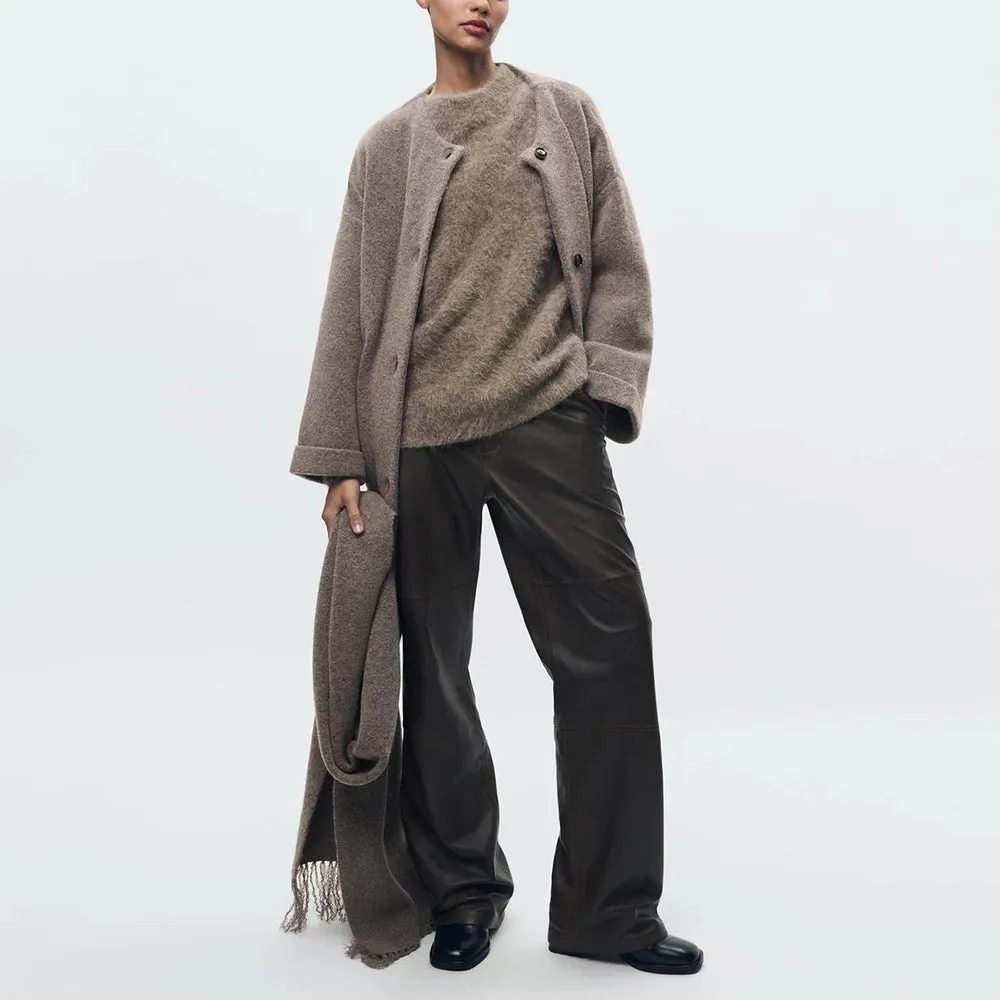Islay - Cardigan with attached scarf