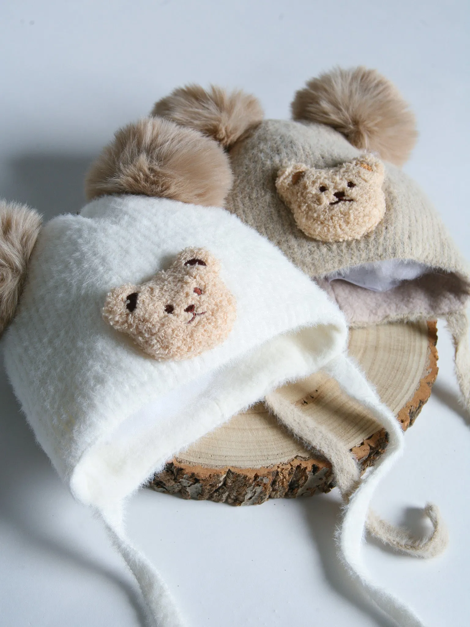 Jamiks Beige 'Teddy Bear'  Pom Pom Hat