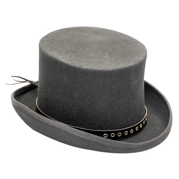 Kenny K - "The Conductor"  Steam Punk Wool Felt Top Hat w- Cogs