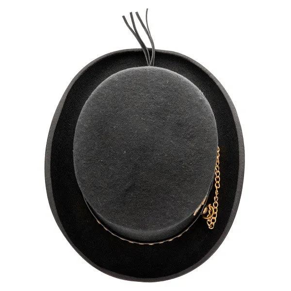 Kenny K - "The Conductor"  Steam Punk Wool Felt Top Hat w- Cogs
