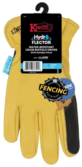 Kinco 387P-L Gloves, L, Keystone Thumb, Elastic Cuff, Buffalo Leather, Gold :PR: QUANTITY: 1