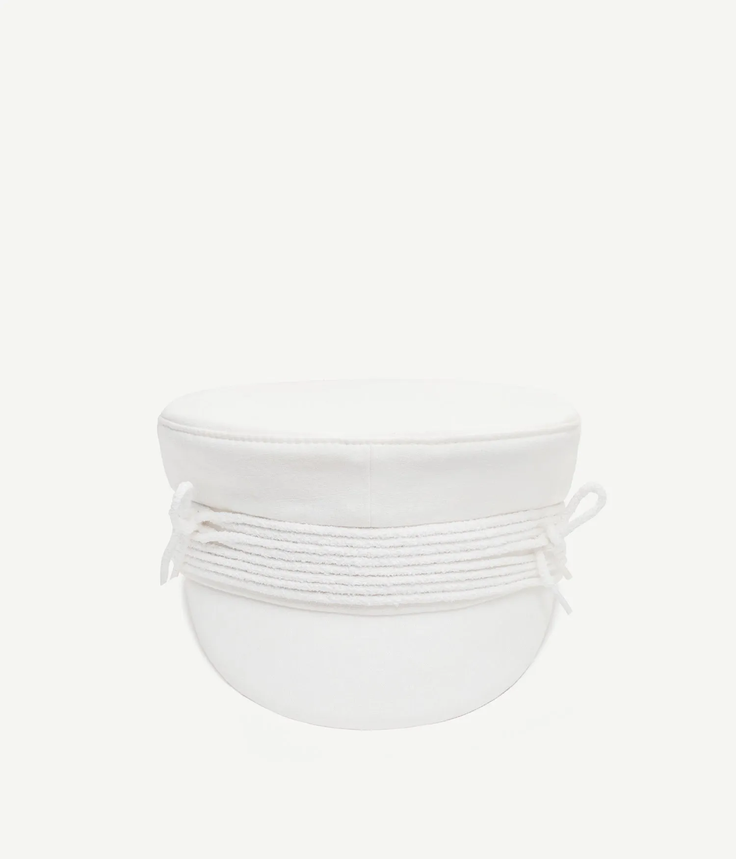 Lace-tied Linen Baker Boy Cap
