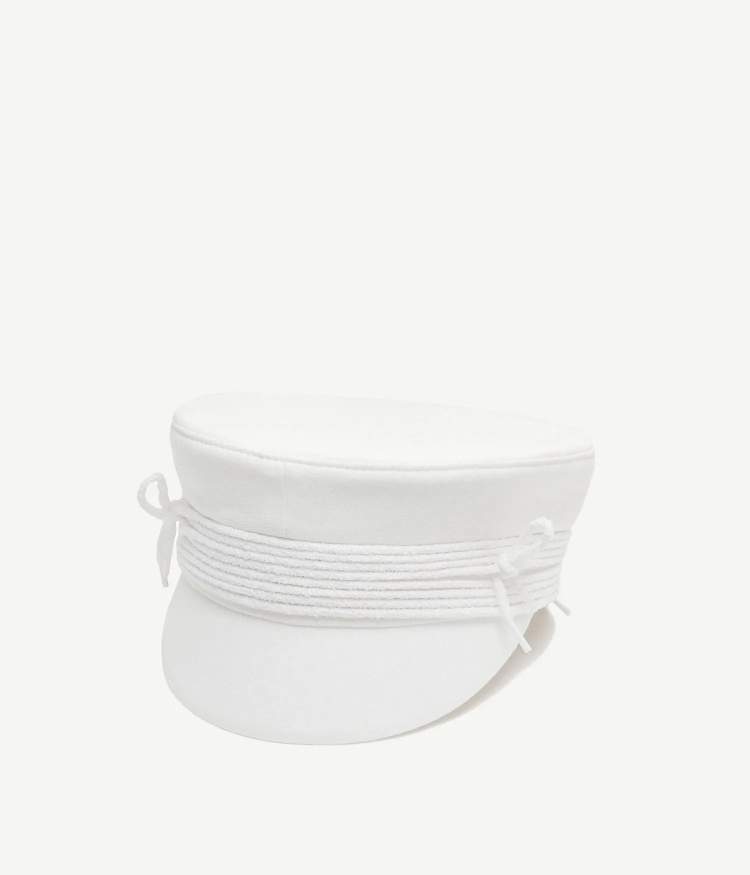 Lace-tied Linen Baker Boy Cap