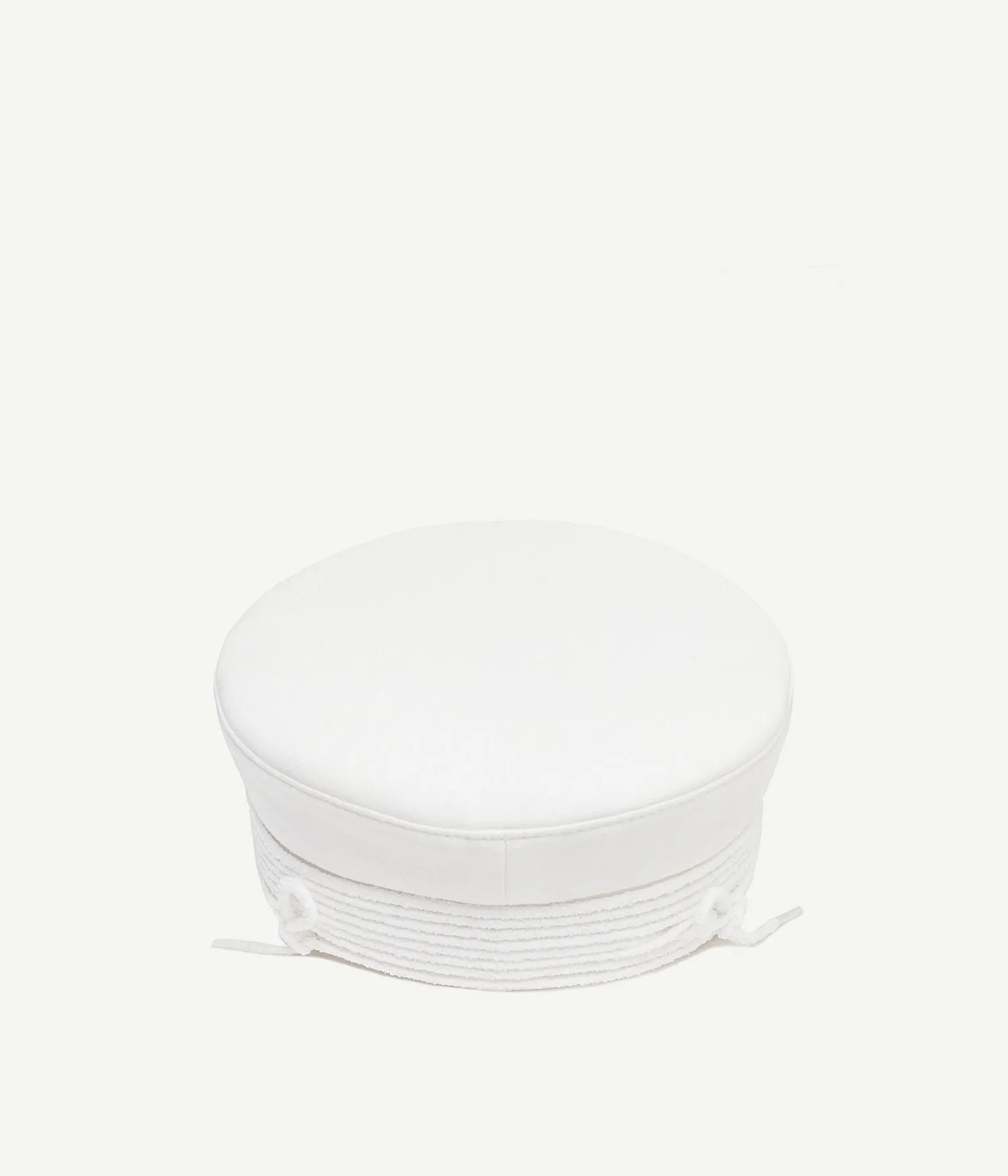 Lace-tied Linen Baker Boy Cap