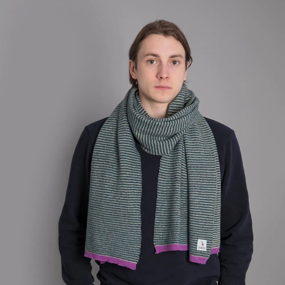 Lambswool Fine Stripe Scarf - Lugano