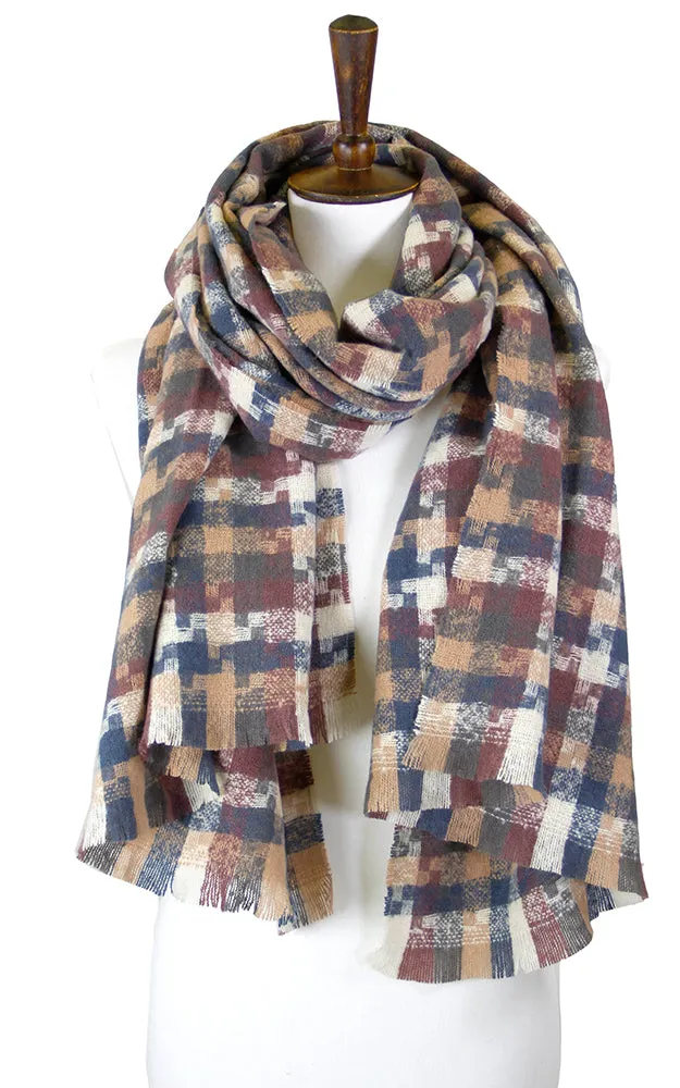 LOF917 Multi Tone Houndstooth Plaid Oblong
