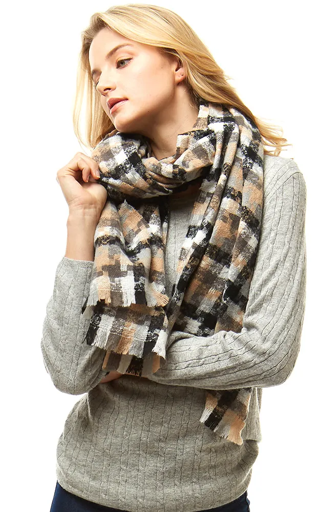 LOF917 Multi Tone Houndstooth Plaid Oblong