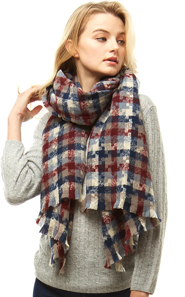 LOF917 Multi Tone Houndstooth Plaid Oblong