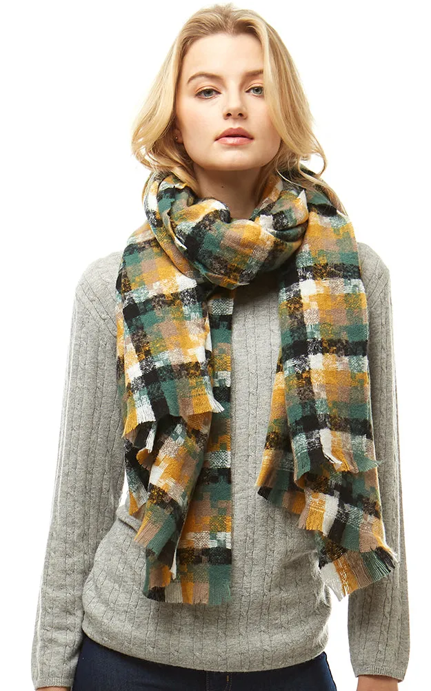 LOF917 Multi Tone Houndstooth Plaid Oblong