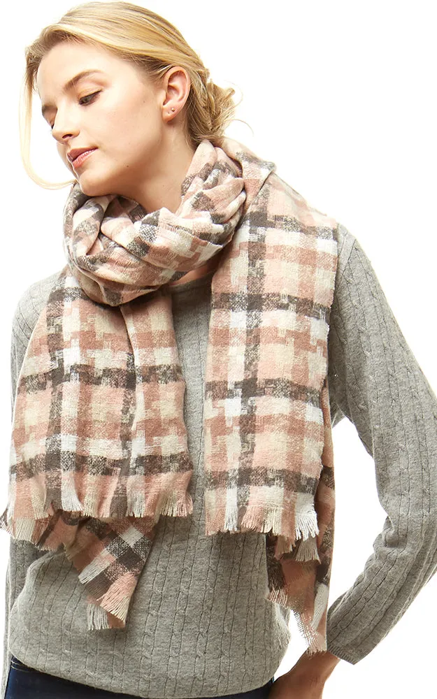 LOF917 Multi Tone Houndstooth Plaid Oblong