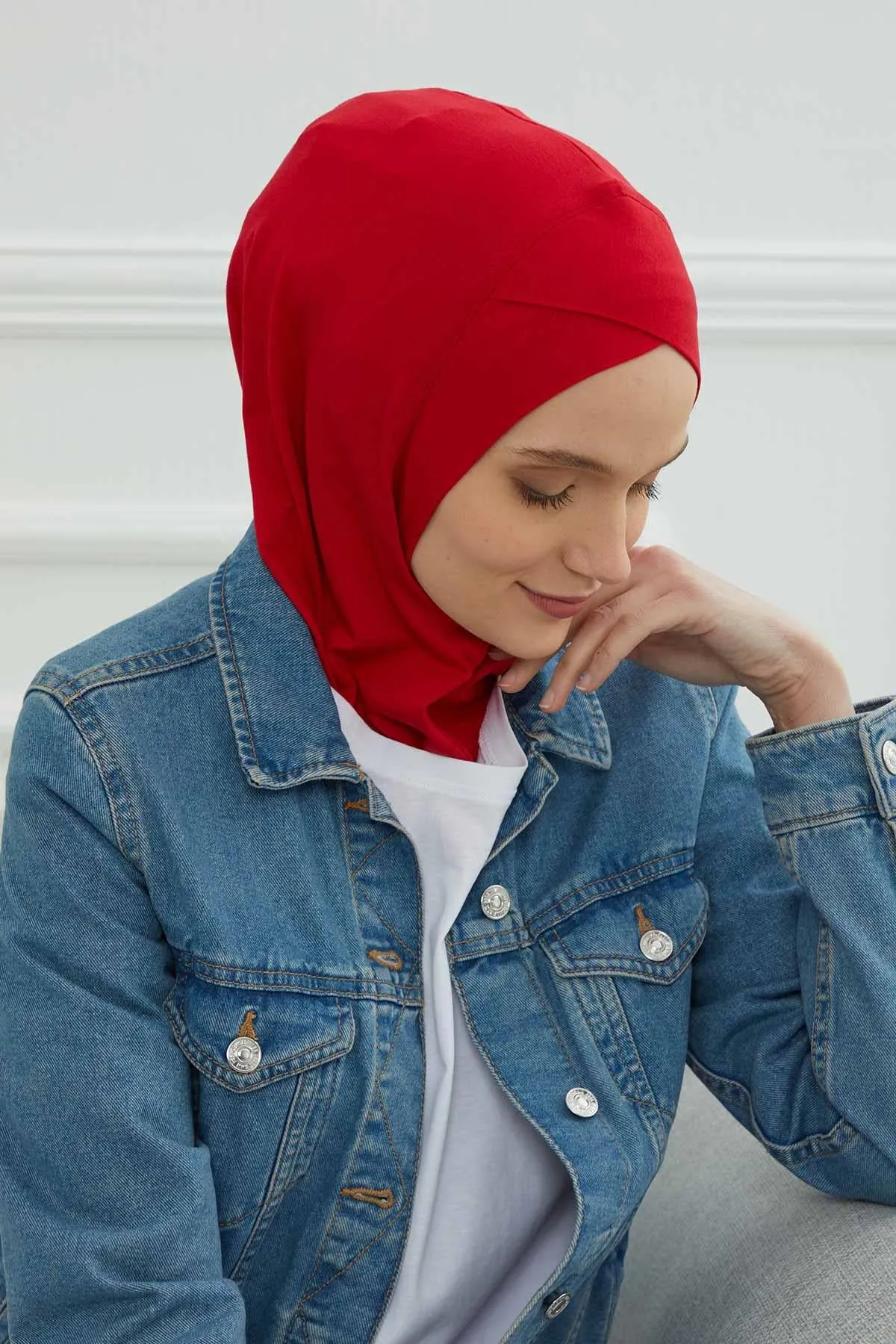 Minimalist Design Cotton Under Scarf Bonnet, Soft and Breathable Inner Hijab Cap, Easy Wear Cotton Bonnet Turban Ninja Cap,TB-4