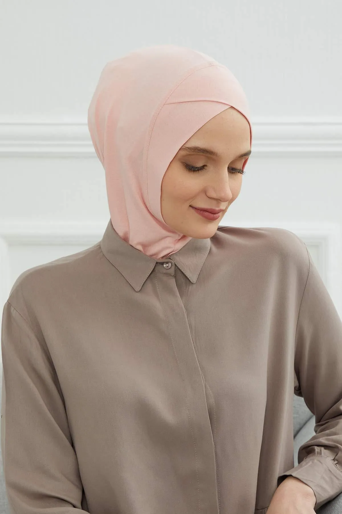 Minimalist Design Cotton Under Scarf Bonnet, Soft and Breathable Inner Hijab Cap, Easy Wear Cotton Bonnet Turban Ninja Cap,TB-4