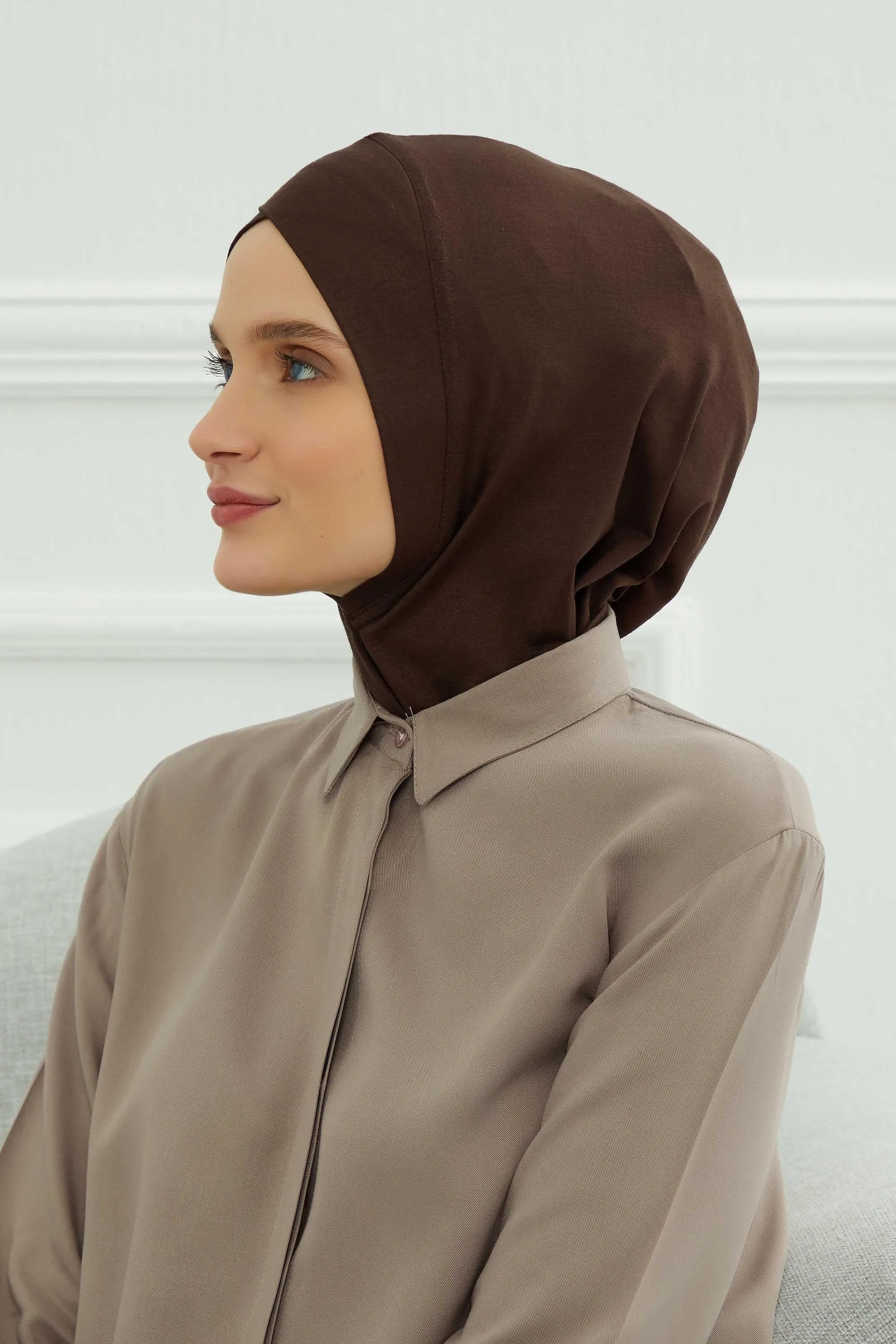 Minimalist Design Cotton Under Scarf Bonnet, Soft and Breathable Inner Hijab Cap, Easy Wear Cotton Bonnet Turban Ninja Cap,TB-4