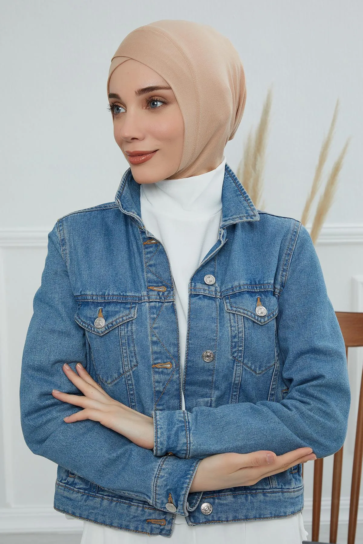 Minimalist Design Cotton Under Scarf Bonnet, Soft and Breathable Inner Hijab Cap, Easy Wear Cotton Bonnet Turban Ninja Cap,TB-4