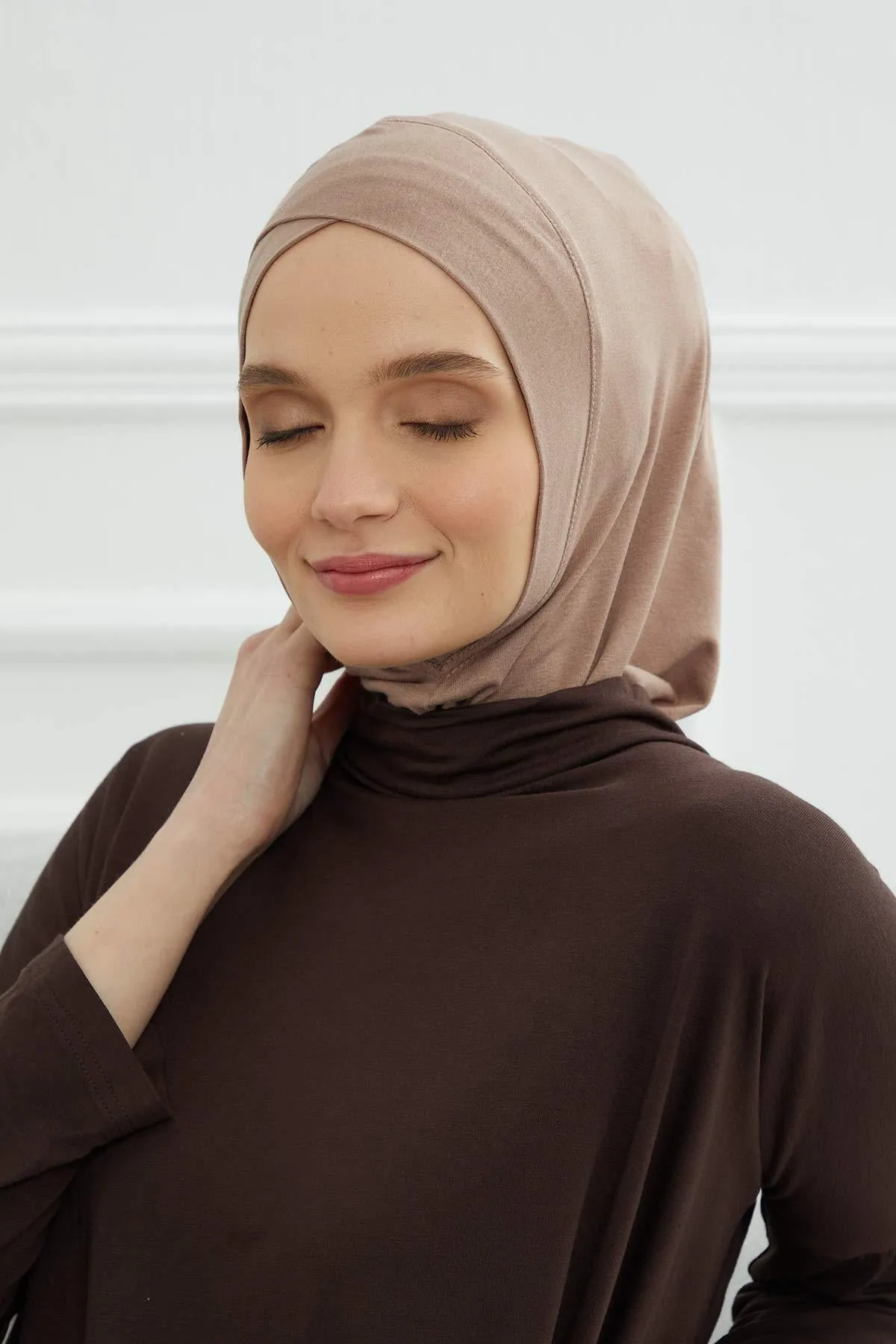 Minimalist Design Cotton Under Scarf Bonnet, Soft and Breathable Inner Hijab Cap, Easy Wear Cotton Bonnet Turban Ninja Cap,TB-4