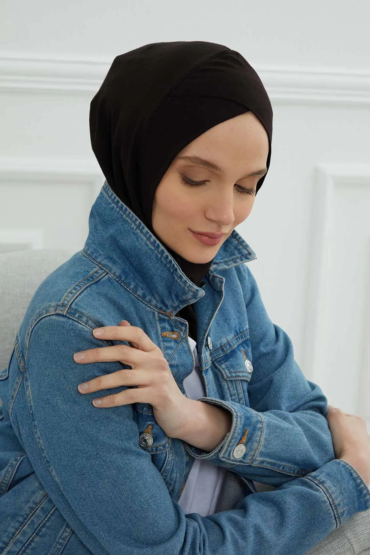 Minimalist Design Cotton Under Scarf Bonnet, Soft and Breathable Inner Hijab Cap, Easy Wear Cotton Bonnet Turban Ninja Cap,TB-4