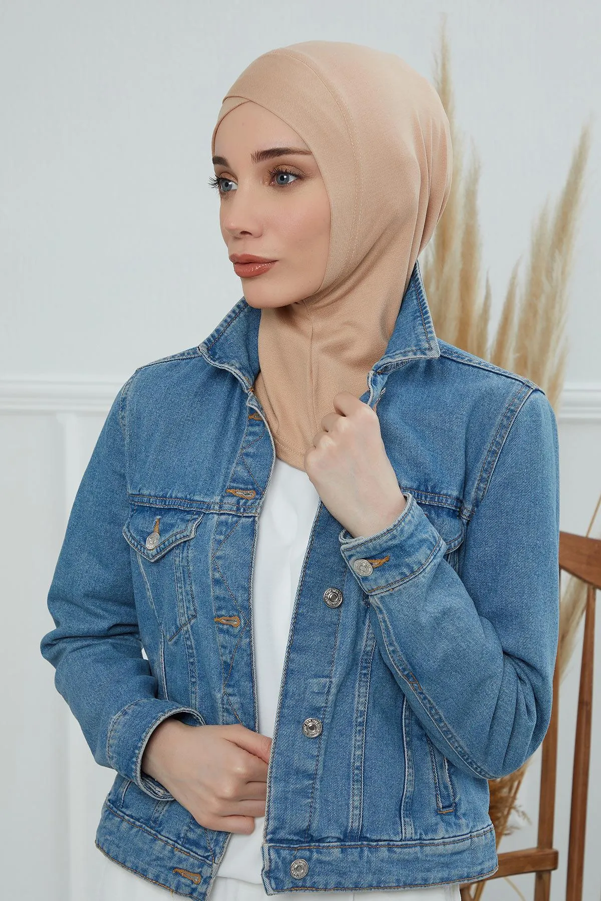 Minimalist Design Cotton Under Scarf Bonnet, Soft and Breathable Inner Hijab Cap, Easy Wear Cotton Bonnet Turban Ninja Cap,TB-4