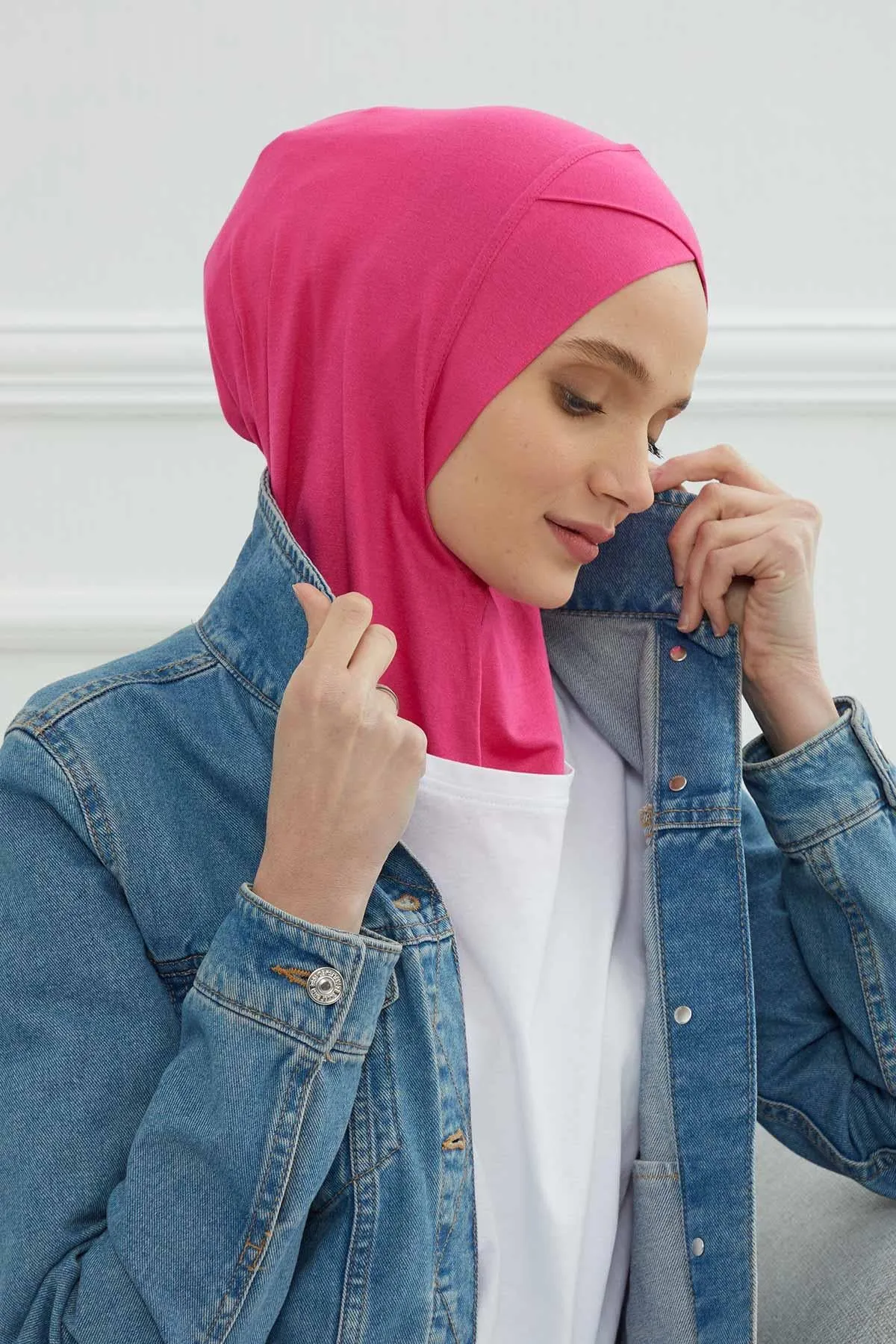 Minimalist Design Cotton Under Scarf Bonnet, Soft and Breathable Inner Hijab Cap, Easy Wear Cotton Bonnet Turban Ninja Cap,TB-4