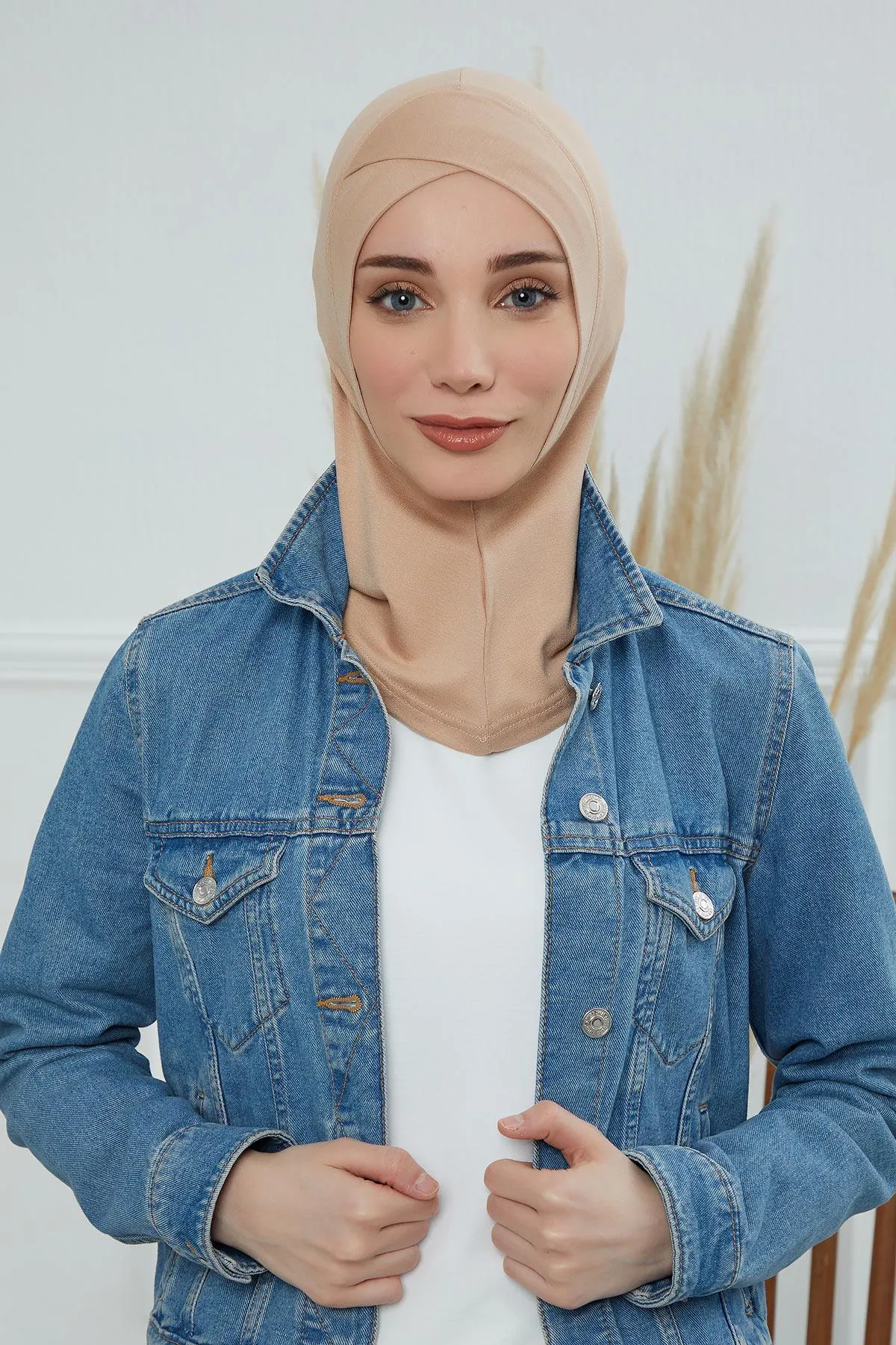 Minimalist Design Cotton Under Scarf Bonnet, Soft and Breathable Inner Hijab Cap, Easy Wear Cotton Bonnet Turban Ninja Cap,TB-4