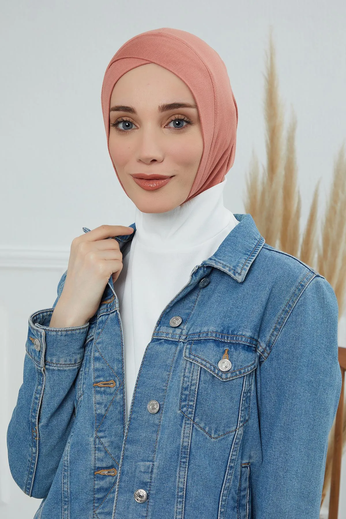 Minimalist Design Cotton Under Scarf Bonnet, Soft and Breathable Inner Hijab Cap, Easy Wear Cotton Bonnet Turban Ninja Cap,TB-4